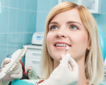 Patient Having Tooth Color Matched in Honolulu
